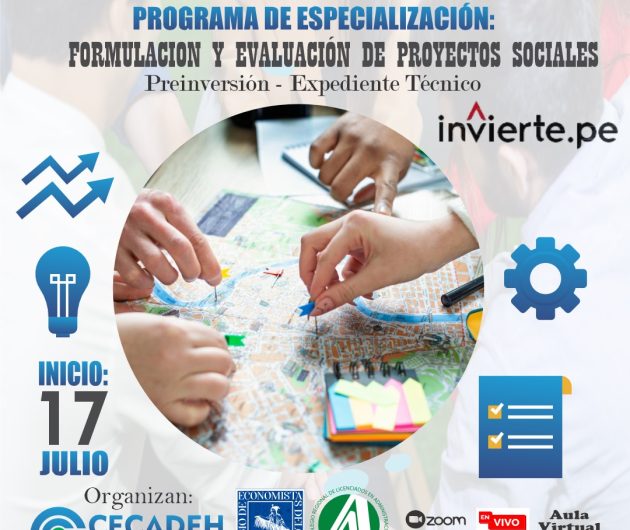 PROGRAMA DE ESPECIALIZACION: FORMULACION Y EVALUACION DE PROYECTOS SOCIALES  PRE-INVERSION-EXPEDIENTE TECNICO